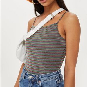 rainbow tank top bodysuit NWT